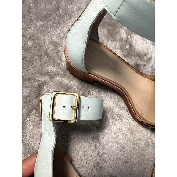 Loeffler Randall Henry Animal Print Gold Blue Block Heel Sandals Womens Size 7 - Picture 10 of 10